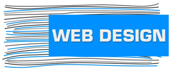 Web Design Text Napsaný Modrý Šedé Pozadí — Stock fotografie