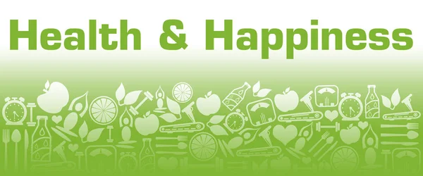 Health Happiness Concept Image Text Health Symbols — Fotografia de Stock