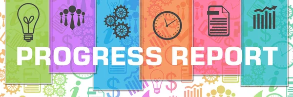 Progress Report Text Written Colorful Background — 图库照片