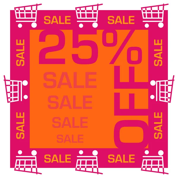 Discount Twenty Five Percent Concept Image Text Shopping Cart Symbols — Stock Photo, Image
