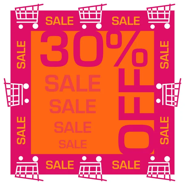 Discount Thirty Percent Concept Image Text Shopping Cart Symbols — Foto de Stock
