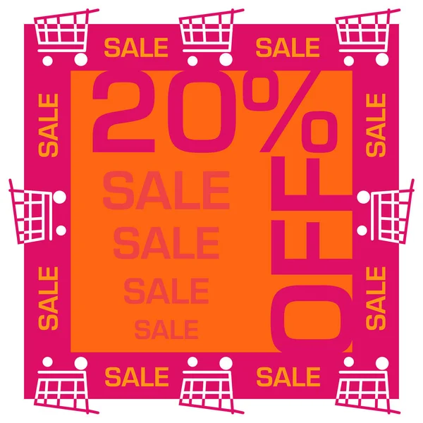 Discount Twenty Percent Concept Image Text Shopping Cart Symbols — Stockfoto