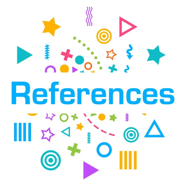 Referenties Tekst Geschreven Kleurrijke Achtergrond — Stockfoto