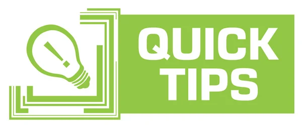 Quick Tips Concept Image Text Bulb Symbols — Φωτογραφία Αρχείου