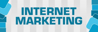 Internet Marketing text written over blue background.
