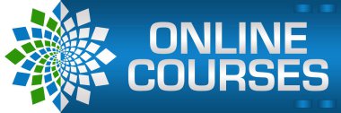 Çevrimiçi Kurslar metni yeşil mavi arkaplan üzerine yazıldı.
