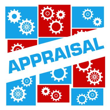 Appraisal concept image with text and gear symbols. clipart