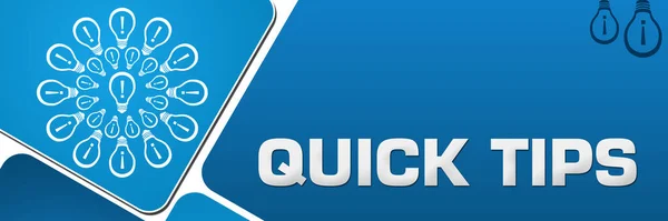 Quick Tips Concept Image Text Bulb Symbols — Stockfoto