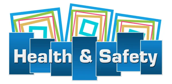 Gezondheid Veiligheid Tekst Geschreven Blauwe Kleurrijke Achtergrond — Stockfoto