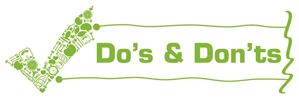 Dos Donts Concept Beeld Met Tekst Gezondheid Gerelateerde Symbolen — Stockfoto