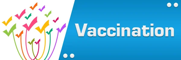 Concetto Vaccinazione Immagine Con Testo Segno Spunta Simboli — Foto Stock