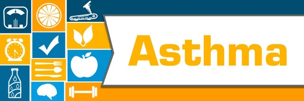 Obraz Koncepcji Astmy Tekstami Symbolami Związanymi Zdrowiem — Zdjęcie stockowe