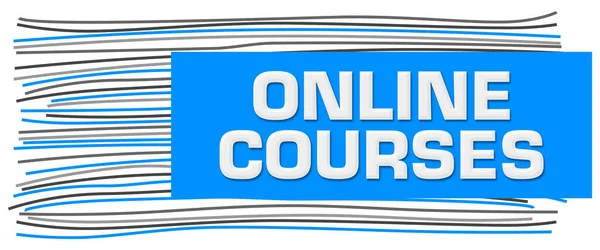 Online Courses Text Written Blue Grey Background — Stock Photo, Image