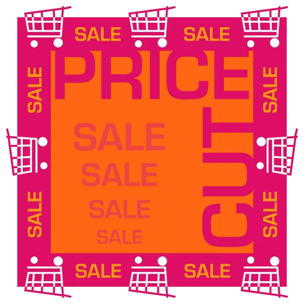 Price Cut Concept Image Text Shopping Cart Symbols — Stock Photo, Image
