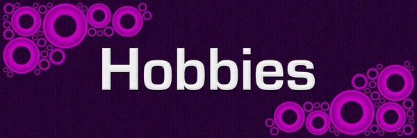 Hobbies Text Written Pink Purple Background — Stock Photo, Image