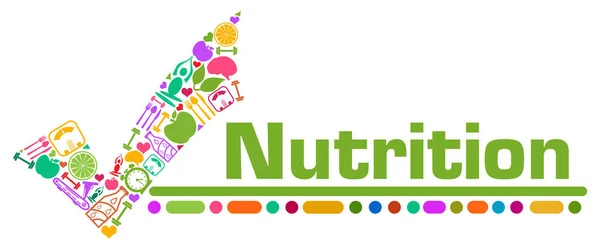Image Concept Nutrition Avec Texte Symboles Liés Santé — Photo