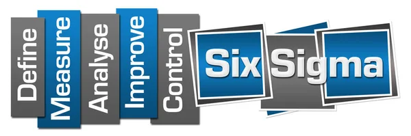 Six Sigma Text Written Blue Grey Background — Stock Photo, Image