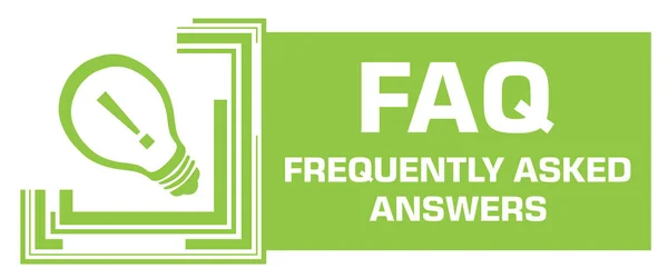 Faq Foire Aux Questions Concept Image Avec Texte Symbole Ampoule — Photo