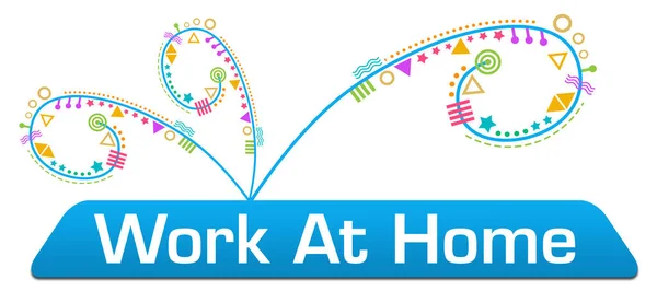 Work Home Szöveget Írt Kék Színes Háttér — Stock Fotó