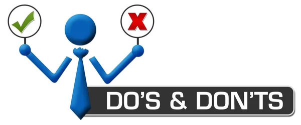 Dos Donts Koncepció Kép Val Szöveg Kapcsolódó Szimbólumok — Stock Fotó