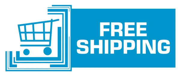 Free Shipping Concept Beeld Met Tekst Winkelwagen Symbool — Stockfoto