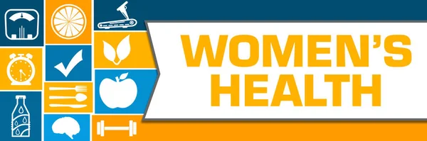 Womens Health Concept Beeld Met Tekst Gezondheid Gerelateerde Symbolen — Stockfoto