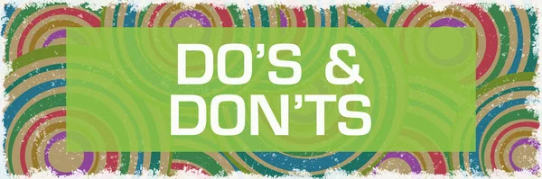 Dos Donts Tekst Geschreven Groene Kleurrijke Achtergrond — Stockfoto