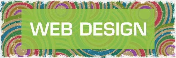 Web Design Tekst Napisany Zielonym Tle Kolorowe — Zdjęcie stockowe