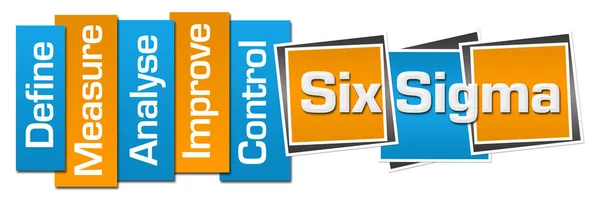 Six Sigma Text Written Blue Orange Background — Stock Photo, Image