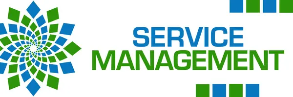 Service Management Text Über Grün Blauen Hintergrund Geschrieben — Stockfoto