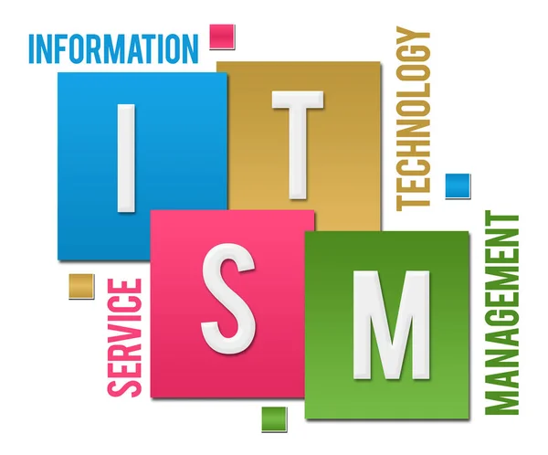 Itsm Текст Управлению Службой Информационных Технологий Написанный Цветном Фоне — стоковое фото