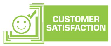Metin ve ilgili sembollerle müşteri memnuniyeti konsepti resmi.