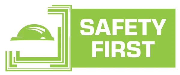 Safety First Konzeptbild Mit Text Und Verwandten Symbolen — Stockfoto