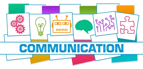 Communication Concept Image Text Technology Symbols — Stock Photo, Image