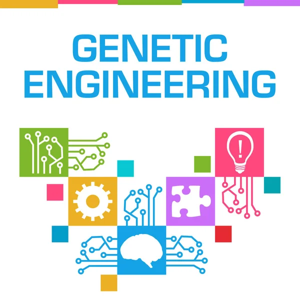 Imagen Conceptual Ingeniería Genética Con Texto Símbolos Relacionados —  Fotos de Stock
