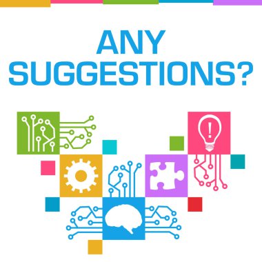 Metin ve ilgili sembollerle herhangi bir öneri konsept resmi.