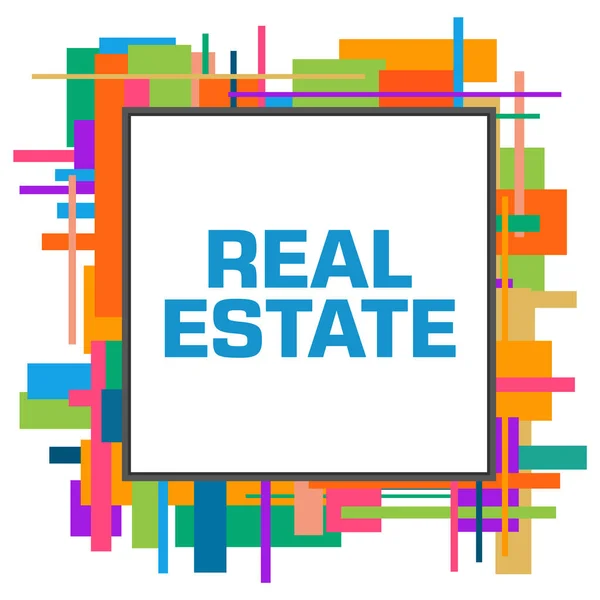 Real Estate Text Napsaný Přes Barevné Pozadí — Stock fotografie