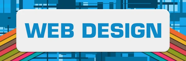 Web Design Tekst Geschreven Blauwe Kleurrijke Achtergrond — Stockfoto