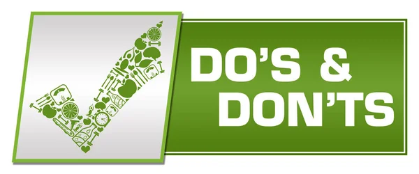 Dos Donts Concept Image Text Health Symbols — Fotografie, imagine de stoc