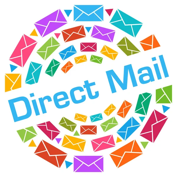 Direct Mail Concept Beeld Met Tekst Enveloppe Symbolen — Stockfoto