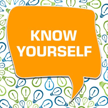 Know Yourself concept image with text and bulb symbols.
