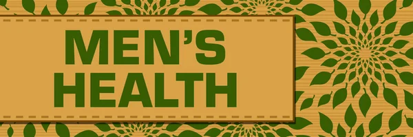 Mens Health concept image with text and green leaves background.