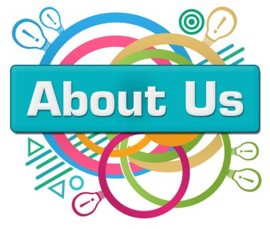 Turkuaz renkli arkaplan üzerine yazılmış Bizle ilgili metin.