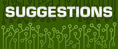 Metin ve devre sembolleriyle öneriler konsept resmi.