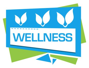 Yeşil mavi arkaplan üzerine yazılmış sağlıklılık metni.