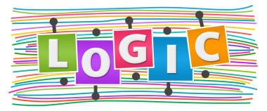 Renkli arkaplan üzerine yazılmış mantık metni.