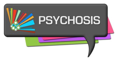 Psychosis text written over dark colorful background.