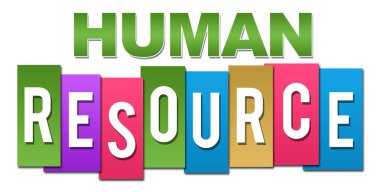 Human resource text written over colorful background.