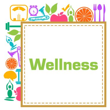 Metin ve sağlıkla ilgili sembollerle sağlık konsepti resmi.