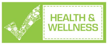 Metin ve sağlık sembolleriyle Sağlık ve Sağlık konsepti imajı.